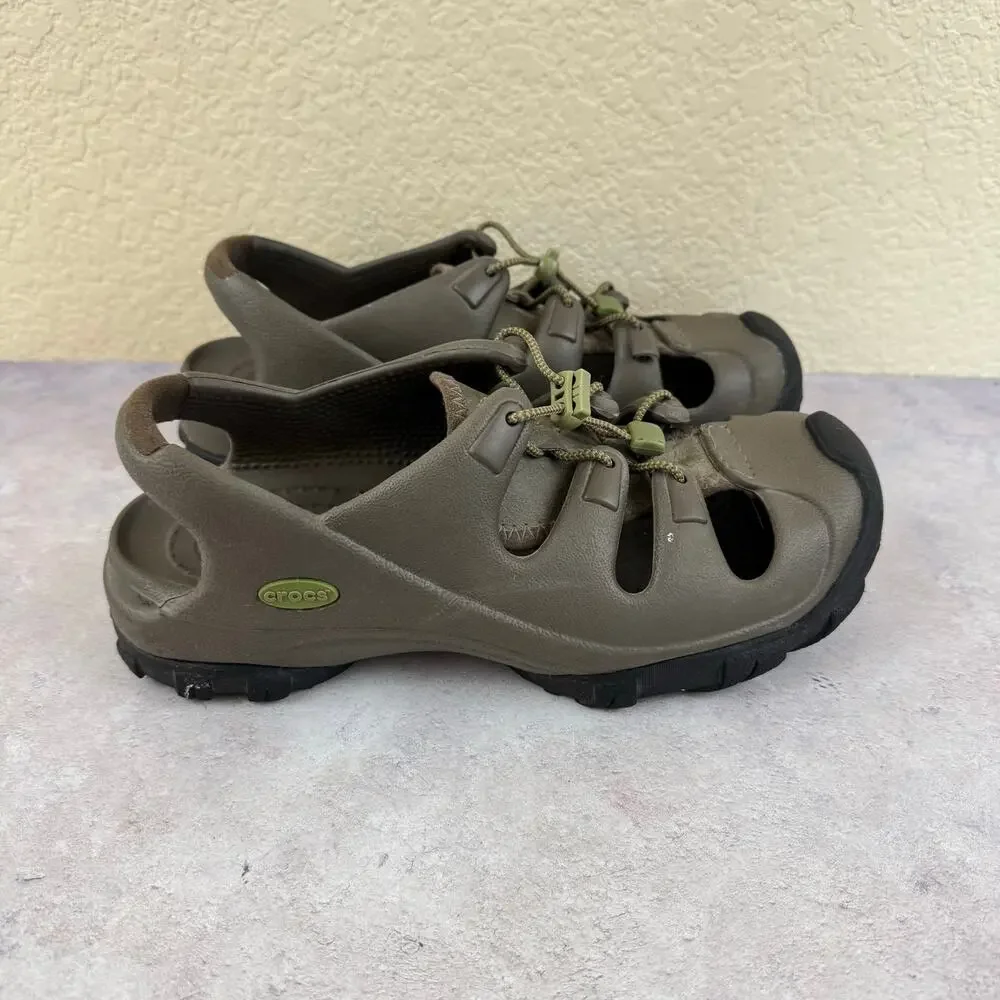 Crocs Trailbreak Hiking Sandals Womens 9 Mens 7 Green Water Shoes Closed Toe
